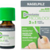 Eine Flasche und eine Schachtel DERMOVITAMINA MICOB NAG TKT Nageltinktur zur Behandlung von Nagelpilz, mit Produktdetails und einem Bild, auf dem das Produkt auf einen Zehennagel aufgetragen wird.
