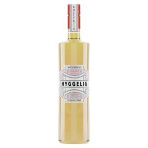 750 ml GAST HYGGELIG APERITIV, 12 % vol, mit geometrischem Etikett in Weiß und Gold.