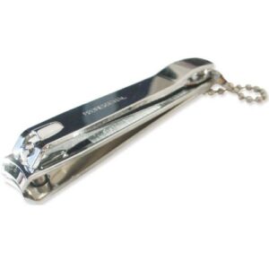 Silber vernickelter Nagelknipser mit Kette. Produkt: Fußnagelknipser mit Kette vernickelt.