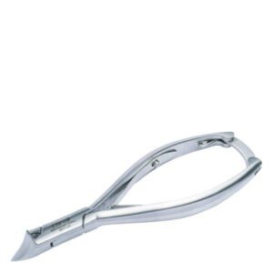 Der Kopfschneider mit zwei Spitzen rostfrei, 14 cm, verfügt über scharfe, gebogene Klingen mit integriertem Federmechanismus.