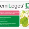 Schachtel mit dem pflanzlichen Arzneimittel FEMILOGES MSR TBL gegen Wechseljahresbeschwerden, auf der der Produktname, Abbildungen der Pflanzen und die Dosierungsanleitung auf Deutsch angegeben sind.