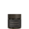Ein Tiegel mit schützender Handcreme von Vinoble Cosmetics mit dunkelbraunem Deckel und schwarzem Etikett.