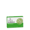 Die grün weiße FLORATAB Schachtel von mariahilf mit dem Design einer grünen Blase enthält 24 Kapseln des Nahrungsergänzungsmittels Saccharomyces cerevisiae.
