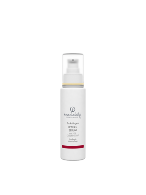 Eine weiße Pumpflasche mit Prokollagen LIFTING SERUM mit 10% KOLLAGENKOMPLEX ist aufrecht auf einem schlichten weißen Hintergrund abgebildet.