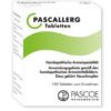 Die Packung von PASCALLERG TBL von Pascoe Naturmedizin, einem homöopathischen Mittel zur Linderung von Heuschnupfen, enthält 100 Tabletten.