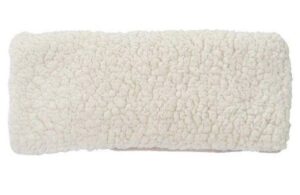Ein flauschiges, rechteckiges Fleece-Stirnband mit Sherpa-Textur in Creme, genannt WAERME ST-TIER KR.HOT SHERPA.
