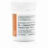Weiße Kunststoffflasche mit orangefarbenem Etikett enthält SCHUESS 1 CALC FL D12 ADL Tabletten von Adler Pharma.