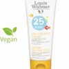 WIDMER-O.P.SO CR KIDS 25, eine Creme für empfindliche Kinderhaut, ist „vegan“, wasserfest und frei von chemischen Filtern.