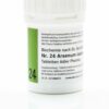 Weiße Plastikflasche mit der Aufschrift „SCHUESS 24 ARSEN JOD D12 ADL“ und grün-schwarzem Text, bestimmt für die homöopathische Anwendung.
