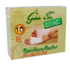 Eine Schachtel GINA SU VITAL BAMBUSPFLASTER mit einem Foto von Füßen mit Pflastern und dem Text „10 Stück/pcs/piezas“.
