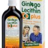 GINKGO LEC PLUS TON DR.FISCH Flasche und Karton, mit Etikett mit Vitaminen und Mineralstoffen für die geistige Fitness.