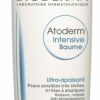 Eine 500-ml-Flasche BIODERMA ATOD INT.BLS, ein ultra-beruhigender Balsam für sehr trockene, gereizte Haut, ist frei von Parabenen.