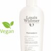 Eine WIDMER-O.P.REMED KOERPMIL 5 %-Flasche mit 5 % Harnstoff zur Pflege trockener Haut zeigt an der Seite „Swiss Dermatologica“ und ein grünes „Vegan“-Blattlogo.
