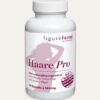 Eine Flasche FIGUREFORM PRO KPS HAAR mit der Silhouette einer Frau trägt den Hinweis, sie fördere kräftiges Haar und kräftige Nägel. Sie enthält 60 Kapseln zu je 589 mg.