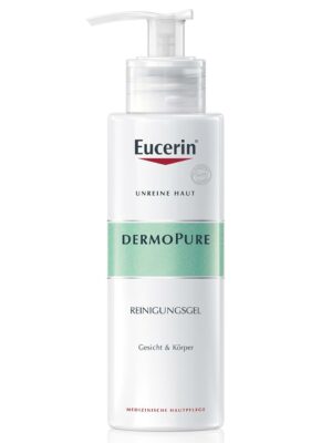 Das EUC DERM.REINGEL ist ein Reinigungsgel mit Pumpspender für Gesicht und Körper, ideal bei unreiner Haut.