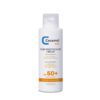 Die Flasche Ceramol Sonnencreme LSF 50+ bietet wasserfesten Breitband-UVA/UVB-Schutz.