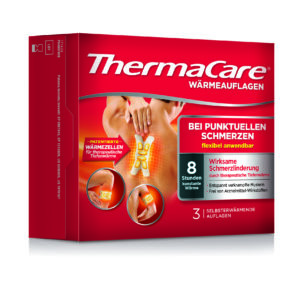 THERMACARE FLEX.ANW.-Wickel sind für die lokale Schmerzlinderung und die Linderung von Muskelverspannungen konzipiert und bieten 8 Stunden lang Wärme ohne Medikamente.