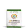 Die Packung VISTERRENA URVITAMINE KPS, ein pflanzliches Multivitaminpräparat mit Sonnenblume, Quinoasprossen und Hagebutte, enthält 60 Kapseln.