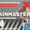 Die Verpackung des PAINMASTER MCT PFL zeigt einen menschlichen Torso, hebt die Vorteile der Schmerzlinderung hervor und zeigt ein Bild des Geräts. Der deutsche Text beschreibt natürliche Heilungsprozesse und weist auf eine Nutzungsdauer von 300 Stunden hin.