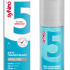 Auf der Packung des SYNEO 5 UNISEX DEO ROLL-ON steht „5-Tage-Effekt“, „dermatologisch getestet“, „starker Schutz“, kein Parfüm, sowie Panthenol und Allantoin.