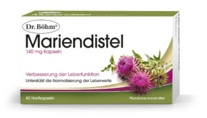 Schachtel mit DR.BÖHM MARIEND.KPS 140MG Kapseln, 60 Stück. Unterstützt die Lebergesundheit.