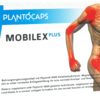 Schachtel mit Nahrungsergänzungsmittel PLANTOCAPS MOBILEX PLUS KPS mit einer Abbildung der Skelett- und Muskelstruktur. Enthält Peptan® 5000, Magnesium und Vitamin C.