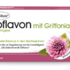 Eine Schachtel DR.BÖHM ISOFLAVON DRG GRIFF, 45 mg, 60 Dragees. Die Verpackung zeigt eine rosa Blume und grüne Blätter und hebt die Vorteile für den Hormonhaushalt und Vitamin B6-Details hervor.