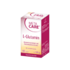 META CARE L-GLUTAMIN KPS 500 Box mit 60 Kapseln, mit deutschem Text zur Kombination von Glutamin mit Fenchelsamenextrakt.