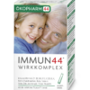 Schachtel ÖKOPHARM® Immun44 Sticks mit einer lächelnden Frau und einem Kind auf der Vorderseite. Enthält 20 Beutel.