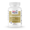 Weiße Flasche RESVERATROL KPS 125MG ZEINPH, enthält 120 Kapseln mit gold-weißem Etikett. Hergestellt in Deutschland.