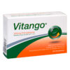 Packung mit VITANGO FTBL 200MG Filmtabletten, enthält 60 Tabletten. Wird bei stressbedingten Symptomen verwendet und enthält Rhodiola rosea-Extrakt. Die Verpackung ist weiß mit grünen und orangen Akzenten.