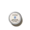 Eine kleine Dose L'Occitane en Provence Karité Confort Mehrzweck Sheabutter, 10 ml, von oben gesehen auf weißem Hintergrund.